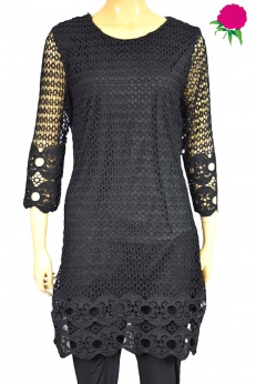 Vintage Dressing czarna koronkowa sukienka M