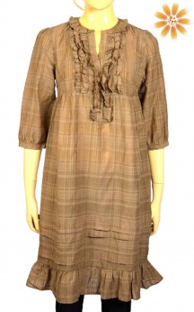 Top Shop bawełniana sukienka midi z żabotem i falbanką S