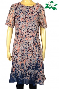 Michelle Boyard Sukienka midi w stylu retro w cętki z falbanką M