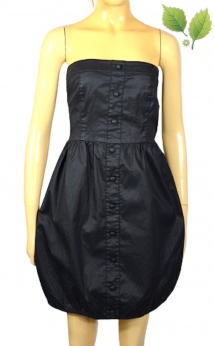 Czarna koktajlowa woskowana sukienka bombka S M