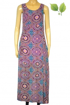 Długa szyfonowa sukienka w kolorowe mandale XS S