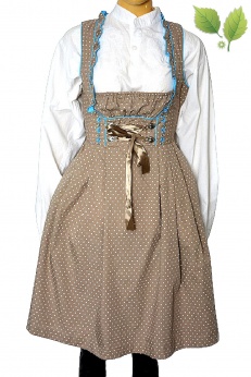 Bawarska sukienka midi vintage w groszki XS S