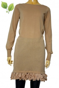 Oasis śliczna sweterkowa sukienka z ciekawą falbanką S  M