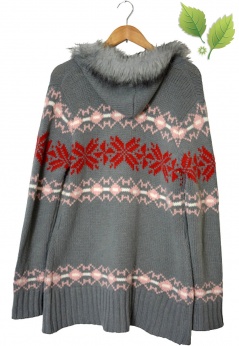 Ciepły kardigan sweter w norweskie wzory S M L