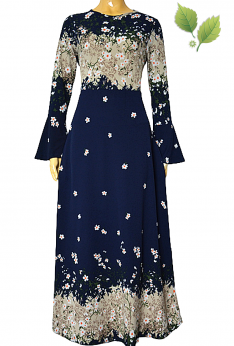 Piękna maxi sukienka w stylu vintage rękawy kielichy M L