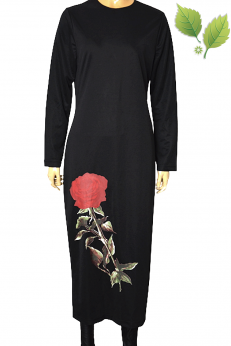 Bajeczna sukienka midi vintage z różą M
