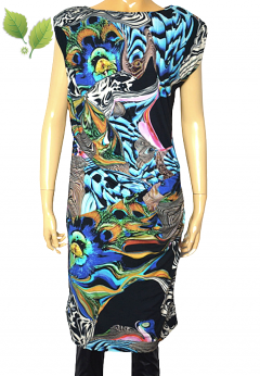 River Island wzorzysta sukienka midi z drapowaniem M