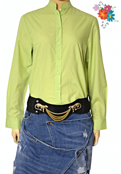 Holenderska Limonkowo zielona taliowana biurowa koszula S M