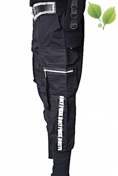 Designerskie bawełniane spodnie cargo kieszenie napisy M L