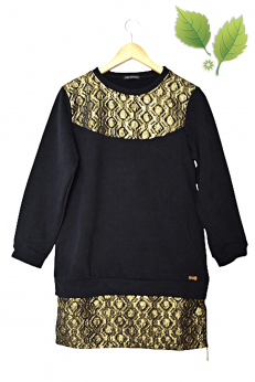 Animagella włoska patchworkowa bluza sukienka żakard S M