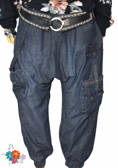 Only jeansowe spodnie baggy harem cargo L