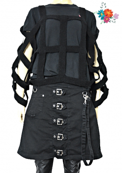 Emp gothicana czarna spódnica rock grunge klamry sprzączki M L XL