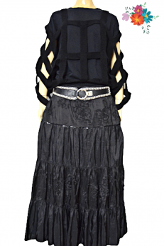 Swallow długa rockowa zdobiona spódnica w stylu gotyckim L XL