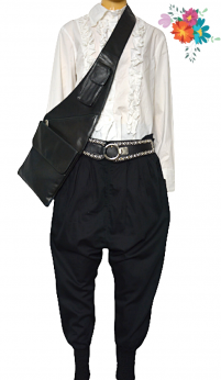 Capri Scandinavian eleganckie czarne spodnie baggy z niskim krokiem L XL