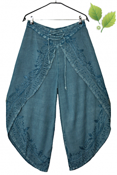 Fantazyjne luźne spodnie z rozcięciami i zakładkami  S M L