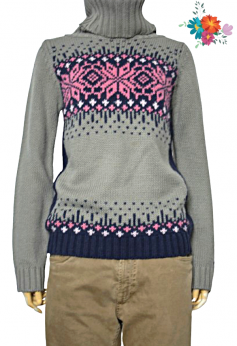 Gaastra oryginalny ciepły wełniany sweter z golfem M L