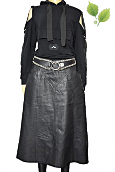 Michelle Boyard skórzana retro spódnica midi w stylu rockowym M L