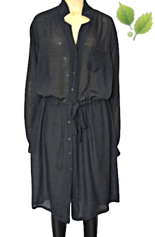 Czarna sukienka midi koszulowa szmizjerka z paskiem XL XXL
