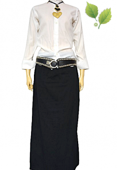 Ellios długa czarna bawełniana spódnica S M L XL