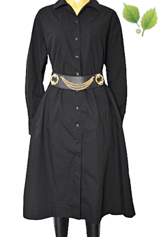 Uniqlo czarna sukienka koszulowa 100 % bawełna L XL