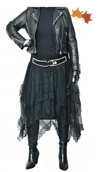 Designerska włoska tiulowa spódnica w tylu rock goth wiktoriańskim M L XL XXL XXXL