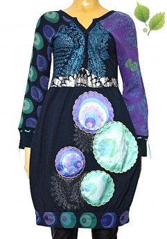 Desigual patchworkowa sukienka midi bombka mandale S M